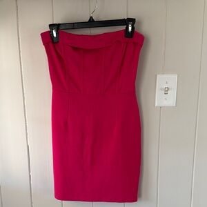 Strapless Hot Pink Sheath Dress